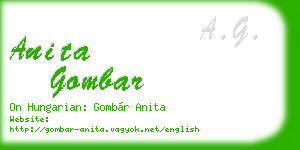 anita gombar business card